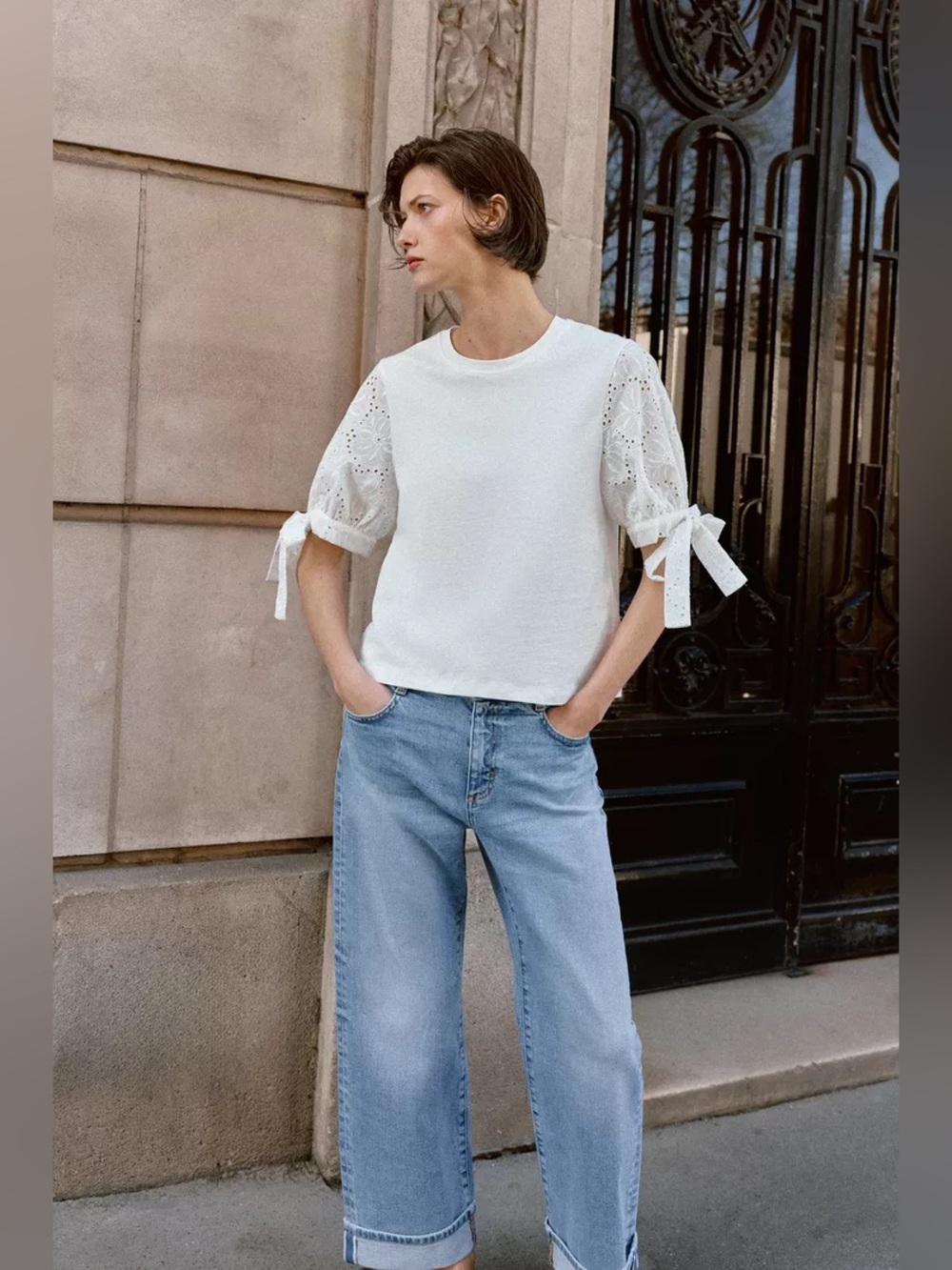 NWT Zara EMBROIDERED T-SHIRT